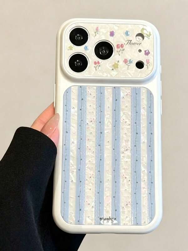 1pc Floral Shell Pattern Shockproof Protective Phone Case Compatible With IPhone 17 Pro Max, 16, 15