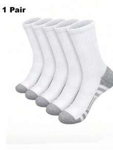 1/5/10/20 Pairs Men's Mid-Calf Socks, Moisture-Wicking, Breathable, Fashionable, Comfortable, Soft, Business & Sports - Multicolor - View 19