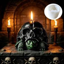 Molde de Silicone de Tartaruga Esqueleto de Halloween - Resistente a Altas Temperaturas, Fácil de Soltar e Reutilizável, Adequado para Velas, Resina, Gesso, Epóxi, Artesanato de Cimento - Molde de Halloween Estilo Sombrio DIY - Molde de Tartaruga Caveira - Visão 3