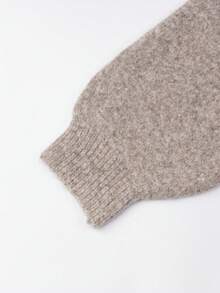 Sweater Rajut Wanita Nyaman untuk Musim Gugur/Dingin, Motif Vintage, Pullover Wol Lengan Panjang Rajut Bergaris, Dihiasi dengan Motif Fair Isle, Kain Elastis Sedang - kartu cahaya - View 4