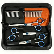 JIASLING 5pcs/7pcs Professional Pet Grooming Scissors Set, Stainless Steel Round Tip Dog Cat Hair Cutting Thinning Shears Kit With Comb & Leather Case - View 10