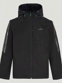 Adidas 男士 TH 軟殼連帽梭織外套 KR2496 - 黑色 - 查看 2