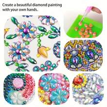 4pcs Diamond Art Painting Kit - DIY Mandala Flower Hair Clip Set, Special Shape Diamond Art Craft Kit, Colorful Floral Mosaic Handmade Crafts, Suitable For Festivals, Daily Wear And Parties - View 5