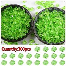 200-300顆 6/8mm 彩色透明雙尖塑膠散珠，DIY珠寶製作配件，適用於項鍊與手鍊 - 塑膠 - 查看 17