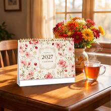 1 Stück Frischer Blumen 2D Cover 2027 Tischkalender, geeignet für tägliches Büro, Schule, Unternehmen, hilft Ihnen bei der Zeitplanung und Monatsplanung. Exquisites Design, 12 Monate klar dargestellt von Januar bis Dezember, begleitet Sie durch jeden schönen Moment, ein durchdachter kleiner Helfer für die Planung von Leben und Arbeit. - Tischkalender - Übersicht 5