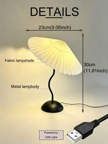 1pc USB Powered Metal High-Quality Desk Lamp, Ins Vintage Nordic Style, Suitable For Bedside, Homestay, Multi-Purpose Restaurant, Camping, Minimalist Warm Light Atmosphere Night Light - Black - View 10