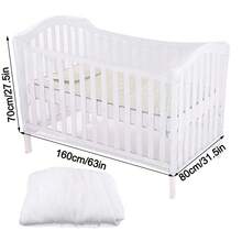 Mosquitera plegable y lavable, de cobertura total, transpirable y a prueba de polvo para cunas de bebé, mosquitera portátil para acampar y viajar en verano, tienda de campaña para cuna de be - Blanco - Ver 3