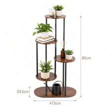 Modern Plant Stand 4/5/6 Tier Wooden Shelving & Metal Flower Rack For Indoor Garden & Outdoor Use - Black - View 7