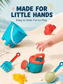 14/16pcs Kids Beach Toy Set, Includes Bucket, Watering Can, Shovel, Rake And Animal Molds, Colorful Outdoor Seaside Play Accessories - Multicolor - View 5