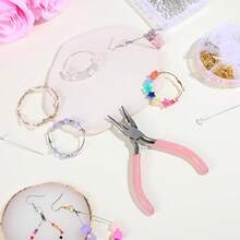 1/6pcs Pink Jewelry Pliers Set - With Opening Tool And Tweezers, Includes No-Tooth Pointed Pliers/Round Nose Pliers/Diagonal Cutter Pliers/Bent Nose Pliers, Multi-Function Small Pliers For Home Use, Basic Jewelry Making And Repair Tools, Suitable For Jewelers - A - View 5