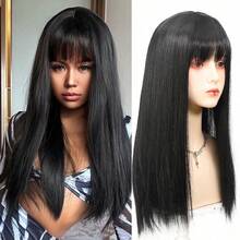 60cm Long Straight Synthetic Wig With Air Bangs Multicolor Hair Wig For Women Anime Cosplay Halloween Party Y2K Japanese Style - Multicolor - View 13