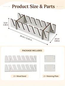 1pc Wooden Splicing Hat Organizer, Baseball Cap Storage Box, Multi-Compartment Large-Capacity Hat Storage Rack, For Desktop Hat Storage And Display, For Accessory Stores, Bedrooms, Wardrobes, Dressing Tables, And Offices - Wood Color - View 2