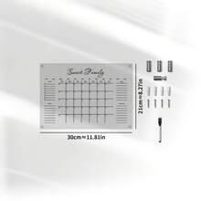 1 Set Black Line Acrylic Erasable Wall-Mounted Planner Board, Home Monthly/Weekly Schedule Planner, Family Recipe, Shopping List, Memo Board - Black - View 13