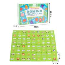 36pcs Cartoon Wooden Multi-Theme Dominoes, Fruit & Vegetable/Animal/Transportation/Geometric Shape Matching Puzzle, Parent-Child Interactive Early Education Cognitive Toy - Multicolor - View 9