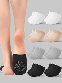 6 Pairs/3 Pairs/Random 1 Pair Women's Anti-Slip Invisible Toe Socks, Mesh Silicone Anti-Slip Half Socks, High Heel Shoes Slippers Socks - Multicolor - View 19