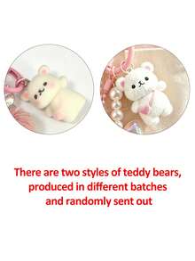 Cute Korean Plush Ball Keychain, Fashionable Diagonal Lip Gloss Tube Keychain, Spring Ring Keychain, Resin Fluffy 3D Heart-Shaped Teddy Bear Keychain, Key Pendant, Car Hanging Ornament, Refillable Cosmetic Container, Squeeze Dispenser Bottle, Lip Gloss Keychain, Personal Makeup Storage, Birthday Gift, Mother's Day Gift, Back To School Gift, Wedding Accessory, Travel Essential, Summer Essential, Back To School Essential - Multicolor - View 11