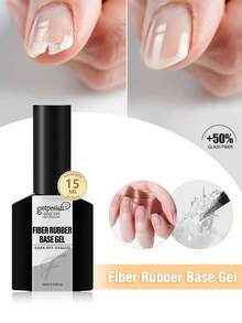 GELPOLISH 15ML Fiber Nail Repair Gel For Broken Nails, Fiber Rubber Base Gel Transparent Nail Repair Gel, Gel Nail Strengthener For Thin Nail Extend Short Nails - Clear - View 8