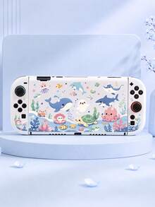 1件海洋主題可愛卡通圖案遊戲機保護殼，適用於Switch2 (2025)/Switch OLED/Switch主機，柔軟TPU材質，透明軟/硬殼，多色可選，無需拆卸，防摔防塵，Switch玩家理想禮物 - 查看 13