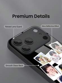 1pc Customized Phone Case, DIY Multi-Photo Daily Life, Family, Couple, Pet Creative Phone Case, Compatible With Samsung S24 Ultra/S25 Ultra And Apple 17 ProMax/16 ProMax/15 Pro/14 Plus/13 Pro/12 Pro Max/11/Xs Max/8/7/6 Plus, Best Gift For Boyfriend/Girlfriend - Black - View 6