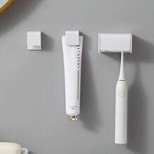 1个带盖6格壁挂式牙刷架，适用于房车橱柜、淋浴房，塑料自粘式牙刷架，浴室收纳，家居装饰，秋季装饰，返校装饰 - 彩色 - 查看 7