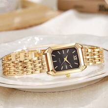 5pcs/Set Women's Square Quartz Watch Elegant Sparkling Rhinestone Jewelry Set, Suitable For Daily Wear, Birthday Gift For Girlfriend And Family - Black - View 3