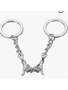 Romantic Matching Keychain Gift Set With Matching Greeting Card, Lovely Present For Couple Boyfriend Girlfriend Best Friend, Ideal Keepsake For Valentine's Day Anniversary Halloween Decor Wedding - A - View 2
