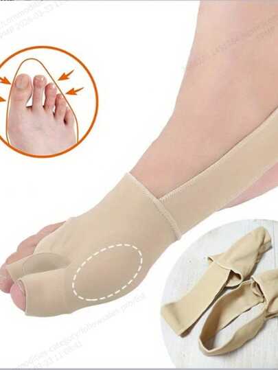 2 piezas Calcetines separadores de dedos cómodos & duraderos, perfectos para el cuidado de los pies, uso diurno & nocturno, adecuados para hombres & mujeres, calcetines para el cuidado de los pies, calzado duradero