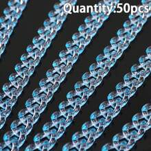50pcs Rantai Akrilik Transparan Warna Campuran untuk Membuat Perhiasan DIY, Gelang, Gantungan Mobil, dan Aksesoris Rantai Ponsel - Rantai transparan buatan sendiri - View 15