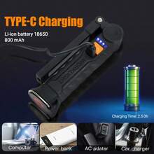 1PC Foldable Magnetic COB Work Light, USB Type-C Rechargeable Multi-Angle Rotation Handheld Inspection Lamp With Strong Base Magnet Mechanic Repair Torch For Auto Garage Engine Maintenance Emergency Lighting - Work Light - View 5