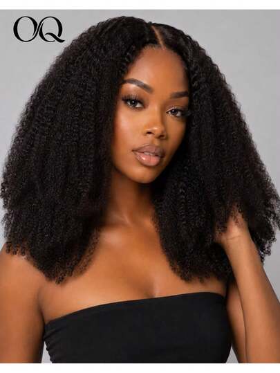 OQ Peluca de cabello humano rizado y ondulado sin pegamento, lista para usar, bob de 8-14 pulgadas, cabello largo de 16-30 pulgadas, encaje HD precortado de 7x5, línea de cabello predepilada, color natural, tejido sin pegamento, accesorios para el cabello de aspecto natural, regalos para mujeres