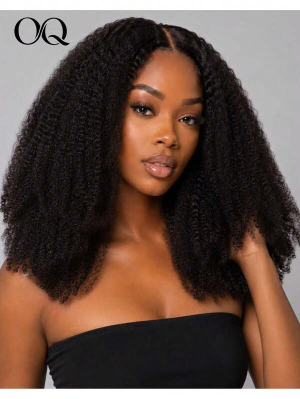 OQ Hair Kinky Curly Human Hair Glueless Wig Wear And Go 8-14 Inch Bob Hair 16-30 Inch Long Hair 7x5 Pre Cut HD Lace Pre Plucked Hairline Natural Color Weave Glueless Hair Stuff Natural Looking Gifts For Women