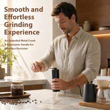Shoze Portable Manual Coffee Grinder Adjustable Hand Grinder For Home & Camping, Black - Black - View 4