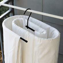1pc Black Iron Oval Spiral Hanging Rack, Space-Saving Rotatable Bedding & Blanket Drying Rack, Suitable For Balcony And Laundry Room - View 3