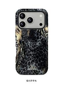 GIIPPA 1件深灰色豹紋、斑馬紋、虎紋拼接設計手機殼，適用於 Phone 17 Pro Max、16 Pro Max、15 Pro Max、14 Pro Max、11/12/13/14/15/75 Pro Max Plus，韓系高端時尚趣味優雅設計，男女皆宜，送給女友的聖誕節、情人節、復活節、婚禮季和生日完美禮物！ - 深灰色 - 查看 1