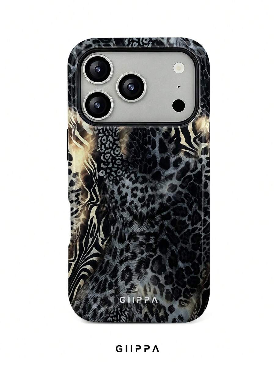 GIIPPA 1件深灰色豹紋、斑馬紋、虎紋拼接設計手機殼,適用於 Phone 17 Pro Max、16 Pro Max、15 Pro Max、14 Pro Max、11/12/13/14/15/75 Pro Max Plus,韓系高端時尚趣味優雅設計,男女皆宜,送給女友的聖誕節、情人節、復活節、婚禮季和生日完美禮物! - 深灰色 - 查看 1