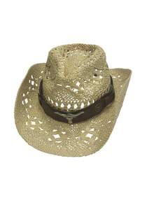 1pc Unisex Western Cowboy Straw Hat, Woven Sun Hat For Spring/Summer Travel, Beach, Casual Sun Protection (If The Brim Is Deformed Upon Receipt, Please Manually Adjust It Back) - MZ3056+ML02 - View 17