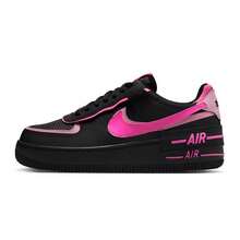 Nike AF1 Shadow Synthetic Leather Split Leather Low Fashion Comfortable Sneakers Women's Black Pink - Black Powder - View 2