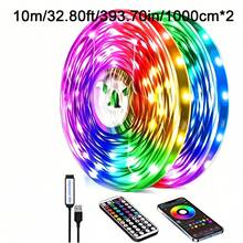 شريط إضاءة LED RGB بطول 100 قدم إضافي، إضاءة غرفة نوم ذكية مع جهاز تحكم عن بعد ب- 44 مفتاح وطاقة USB، مناسب لغرفة النوم وغرفة المعيشة والمطبخ والحفلات والزفاف وديكور المنزل وديكور غرفة الألعاب وزينة الهالوين والكريسماس - ميني-44K-B - مشاهدة 14