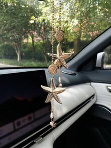Creative Starfish Car Hanging Ornament, Rearview Mirror Decoration, Car Interior Hanging Decor, Car Rearview Mirror Decorative Pendant - A - View 8