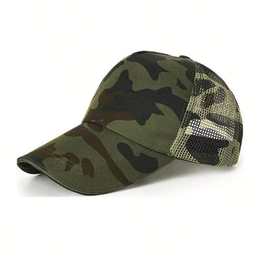 3pcs Men Women Breathable Mesh Baseball Cap, Solid Color Blank Trucker Hat Adjustable Lightweight Outdoor Sun Hat For Sports Running Fishing - Multicolor - View 1