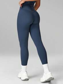MFVIM Women's Yoga High Elastic Comfortable Skin-Friendly Casual Sports Tight Leggings - Blue - View 6