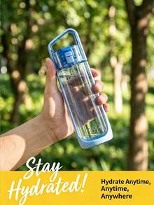 Kor Dual Use Water Bottle With Straw Portable Square Clear Water Cup Dual Drinking Modes Leakproof Travel Sports Drinking Bottle For Girls - 白色 - 查看 5