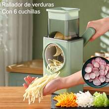 6-Piece Set: Multifunctional Vegetable Slicer | Quickly Cuts, Grates, And Slices | Easy To Use And Store | Essential Kitchen Tool - Green - View 4