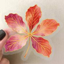 SCXXBSW 50pcs A Leaf Gold Foil Sticker Cool Anime Decorative Sticker Classic Gift Decoration Great Value Cute Cartoon Sticker Waterproof And Durable, Phone Case Decoration Can Be Stuck On Laptops, A Top Choice For Holiday Gifts - Multicolor - View 12