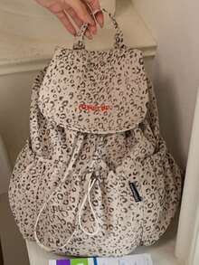 LECEY Mochila de lona elegante de gran capacidad - Blanco - Ver 3