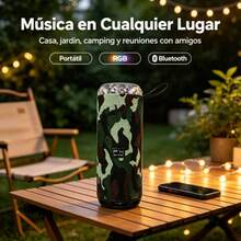 Mini altavoz decorativo con luces de colores, sonido estéreo nítido, carga tipo C, estructura resistente para uso diario en interiores y exteriores, regalo ideal para jóvenes y amantes de la música - Multicolor - Ver 6