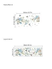 mama look 1pc, Floral & Bird Wall Sticker, Petal Butterfly Decoration, PVC Self-Adhesive Removable, Suitable For Bedroom, Living Room, Study, Dining Room, Bathroom, Home Wall Decoration, Room Decor Etc. - Multiple Styles - View 10