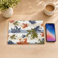 1pc Autumn Colorful Maple Leaf Pattern Diatomaceous Earth Kitchen Drain Mat, Quick-Drying Absorbent Non-Slip Coffee Machine Mat And Dish Drying Mat, Suitable For Kitchen Countertop And Holiday Home Decor - Multicolor - View 7