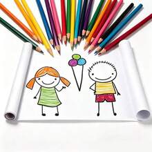 Fournitures de dessin pour la rentrée scolaire en classe, peinture et gribouillage pour la maternelle, papier de dessin blanc pur en rouleau long pour la peinture, le coloriage et le remplissage, papier de dessin pour gribouillage des enfants, canevas de 100m pour la maternelle sans salir les murs, papier d'art épaissi en rouleau complet super long, papier de peinture pour la rentrée scolaire, papier de dessin découpable pour usage en classe - Largeur 30 cm - Voir 3