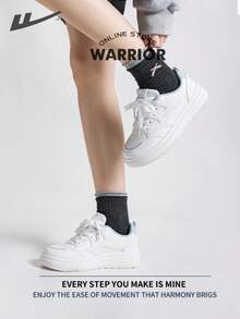 Warrior Women's Board ShoesSpring And SummerComfortable Modest Style Casual Yet Sleek Sneakers Applicable Throughout The Year Wear-Resisting All-Day Wear Training Sneakers Running Shoes - White/Blue - View 3
